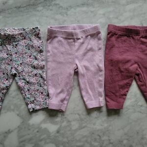 Carter's Purple Floral Leggings Trio